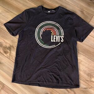 Levi's  Black Graphic T Shirt Short Sleeve Crew Neck Casual Top Mens XL Bin O-10